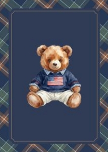 0327 teddy boy happy birthday banner: 032702 boy photo banner