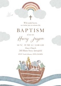 0502 Noah's ark baptism invite: 0502 noah's ark baptism invite
