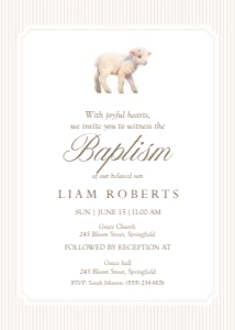 0502 lamb baptism invite: 0502 lamb baptism invite