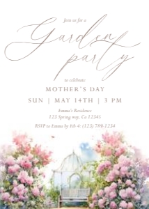 Mother's Day Brunch Invitation Floral Garden Tea Party Editable T design preview