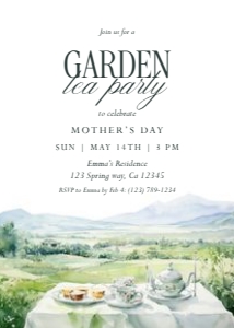Mother's Day Garden Tea Party Invitation Elegant Brunch Editable design preview