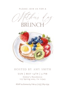 Mother's Day Brunch Invitation Elegant Classic Floral Editable Te design preview