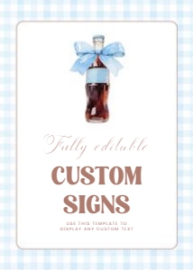2039 baby shower custom sign 5x7: 2039 blue bundle