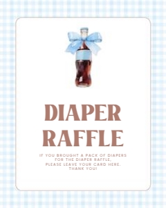 2039 baby shower Diaper raffle sign: 2039 blue bundle