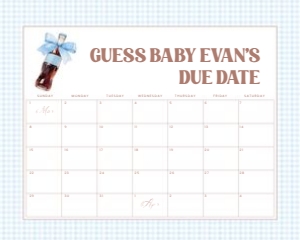 2039 Arrival date calendar 16x20: 2039 blue bundle