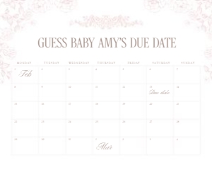 2040 pink Arrival date calendar 16x20: 2040 bundle