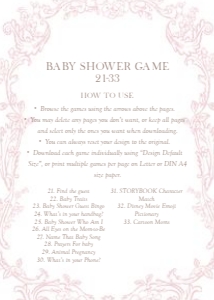 2040 pink baby shower game 3: 2040 bundle