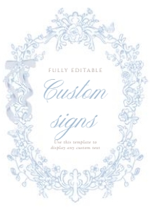 2040 blue baby shower custom sign 5x7: 2040 blue bundle