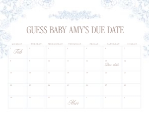 2040 blue Arrival date calendar 16x20: 2040 blue bundle