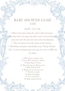 2040 blue baby shower game 1: 2040 blue bundle