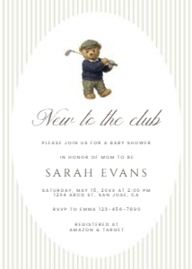 2041 blue teddy new to the club invite: 2041 teddy golf bundle