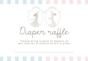 2011 5x3.5 baby raffle: Celebrate your little "silly goose" with this soft pastel pink an