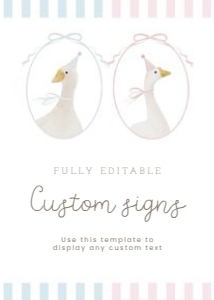 2011 baby shower custom sign 5x7: Celebrate your little "silly goose" with this soft pastel pink an