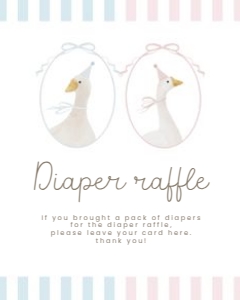 2011 Diaper raffle sign: Celebrate your little "silly goose" with this soft pastel pink an