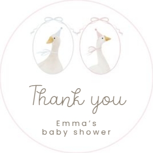 2011 round and square favor tag: Celebrate your little "silly goose" with this soft pastel pink an