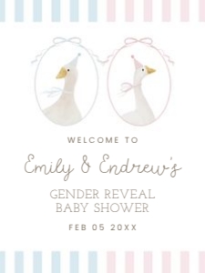2011 welcome sign 18x24: Celebrate your little "silly goose" with this soft pastel pink an