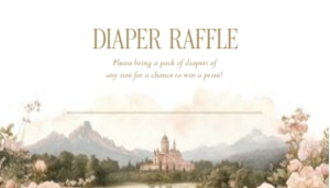 2042 baby raffle 3.5x2: Princess Castle Enchanted Storybook Fairytale Theme Baby Shower B