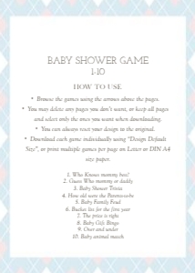 0204 baby shower game 1: 0204 bundle