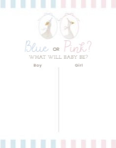 2011 pink blue gender reveal voting sign 11x14: Celebrate your little "silly goose" with this soft pastel pink an