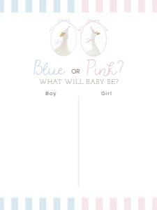 2011 pink blue gender reveal voting sign 18x24: Celebrate your little "silly goose" with this soft pastel pink an