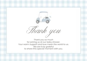 2041 blue golf thank you card: 2041 blue gingham bundle