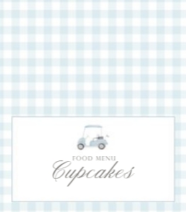 2041 blue golf folded food card: 2041 blue gingham bundle