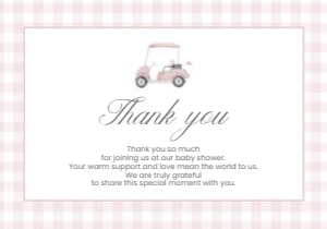 2041 pink golf thank you card: 2041 pink gingham bundle