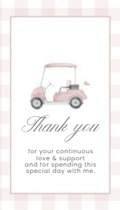 2041 pink golf rectangle favor tag: 2041 pink gingham bundle