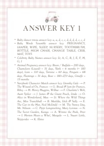 2041 pink golf baby shower game answer key: 2041 pink gingham bundle