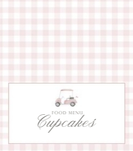 2041 pink golf folded food card: 2041 pink gingham bundle