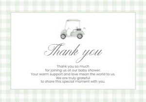 2041 sage green golf thank you card: 2041 sage green gingham bundle