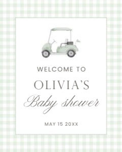 2041 sage green golf Welcome sign 16x20: 2041 sage green gingham bundle
