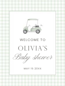 2041 sage green golf welcome sign 18x24: 2041 sage green gingham bundle
