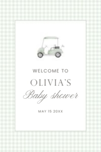 2041 sage green golf Welcome sign 24x36: 2041 sage green gingham bundle