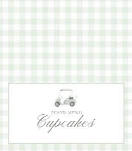 2041 sage green golf folded food card: 2041 sage green gingham bundle