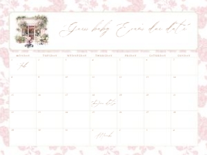 2044 pink Arrival date calendar 18x24: 2044 pink bundle