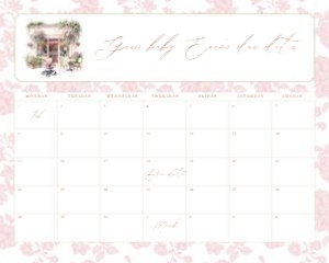 2044 pink Arrival date calendar 16x20: 2044 pink bundle