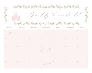 2042 pink Arrival date calendar 16x20: 2042 bundle