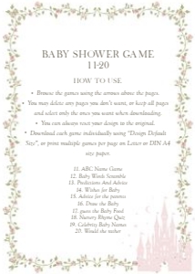 2042 pink baby shower game 2: 2042 bundle