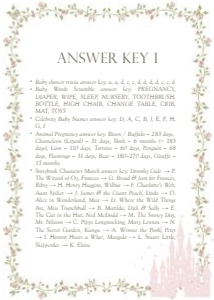 2042 pink baby shower game answer key: 2042 bundle