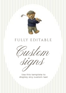 2041 teddy golf custom sign 5x7: 2041 teddy golf bundle