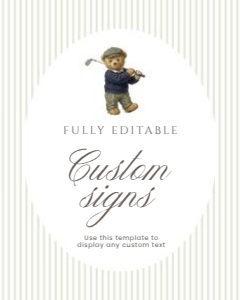 2041 teddy golf custom sign 8x10: 2041 teddy golf bundle