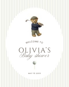 2041 teddy golf Welcome sign 16x20: 2041 teddy golf bundle