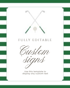 2041 green golf custom sign 8x10: 2041 green new to the club bundle