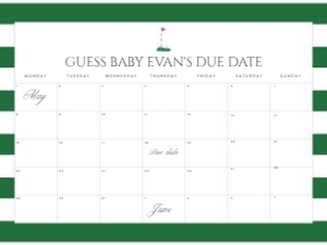 2041 green golf date calendar 18x24: 2041 green new to the club bundle