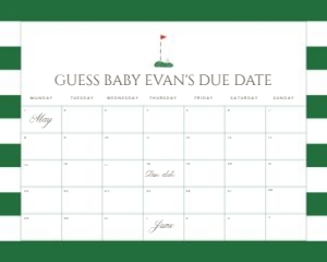 2041 green golf date calendar 16x20: 2041 green new to the club bundle