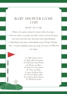 2041 green golf baby shower game 2: 2041 green new to the club bundle
