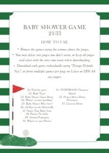 2041 green  golf baby shower game 3: 2041 green new to the club bundle
