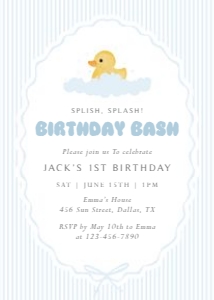 0340 SPLISH, SPLASH!: 0340 duck blue birthday bash