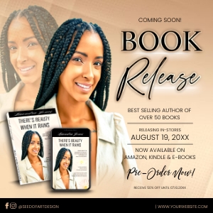 Modern Beige & Black Author Book Launch Release Social Media design preview